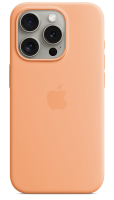 Фото 1 — Чехол защитный iPhone 15 Pro Silicone Case оранжевый (Copy)