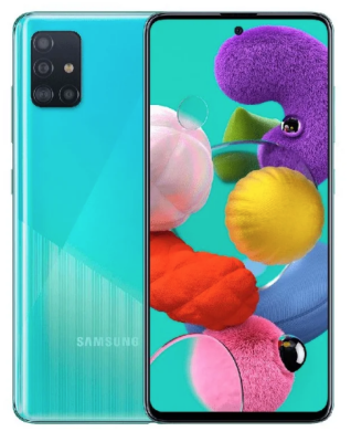 Фото 1 — Смартфон Samsung Galaxy A51 4/64ГБ, Dual SIM, голубой
