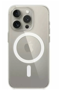 Фото 1 — Защитная крышка Clear Case iPhone 15 Pro MagSafe TPU (прозрачная)